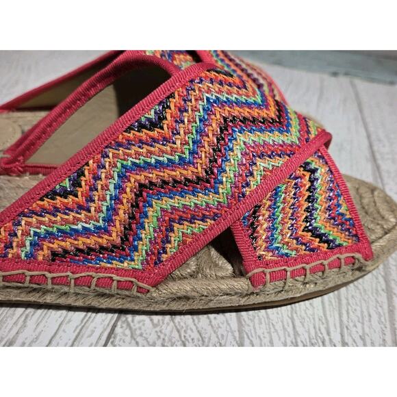 NINE WEST Womens Sandals Hamden Spadrille Criss Cross Multicolor Size 10M Boho - Picture 4 of 6